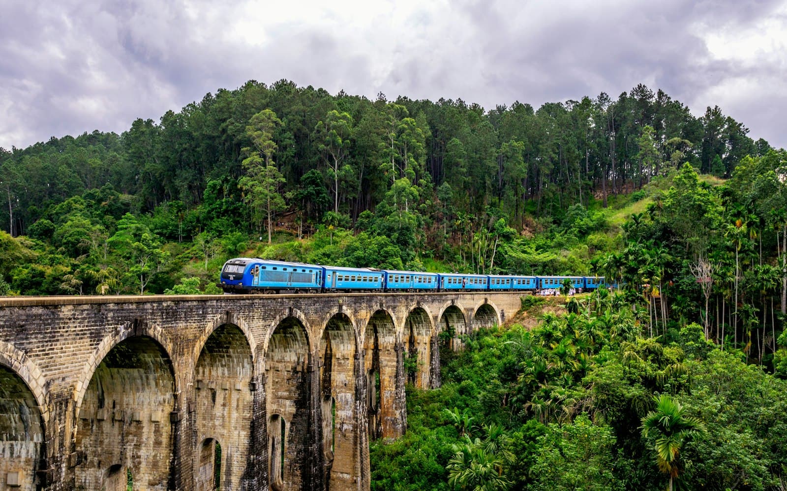Scenic train journey through Sri Lanka hill country
